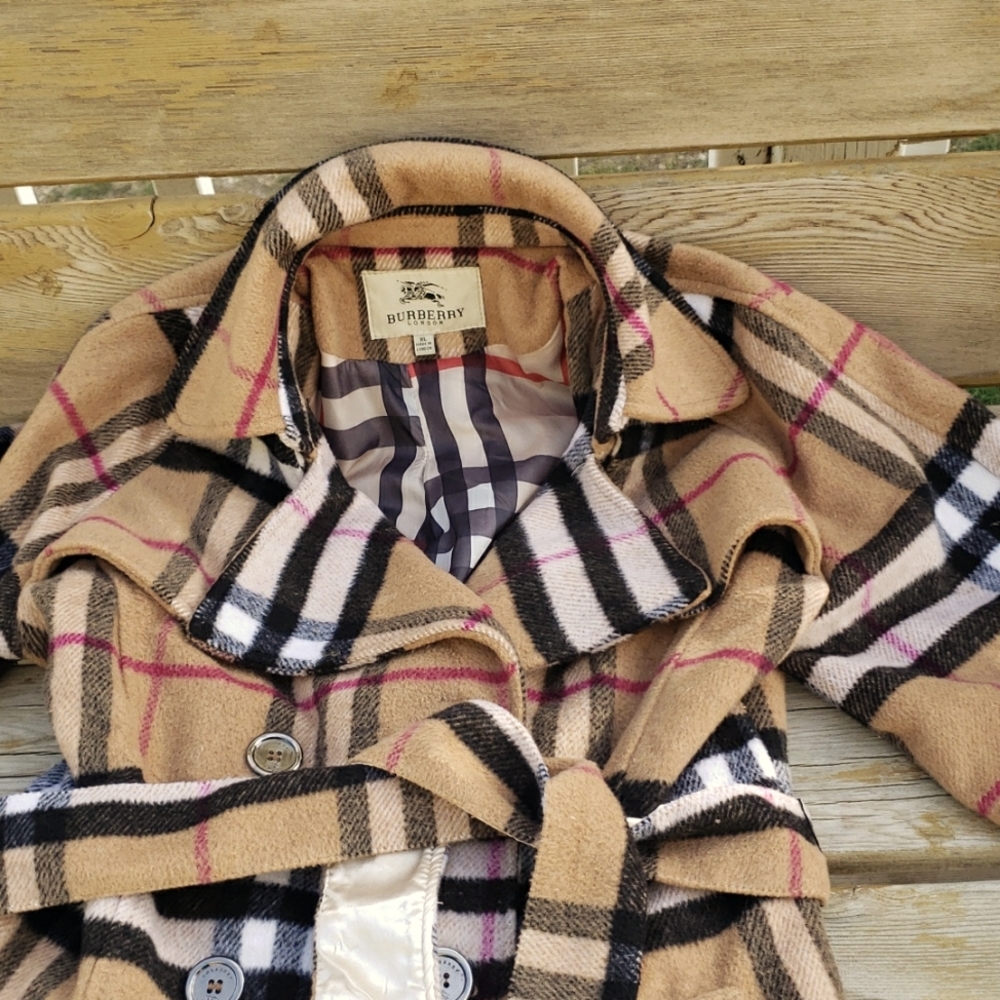 Burberry London vintage plaid coat